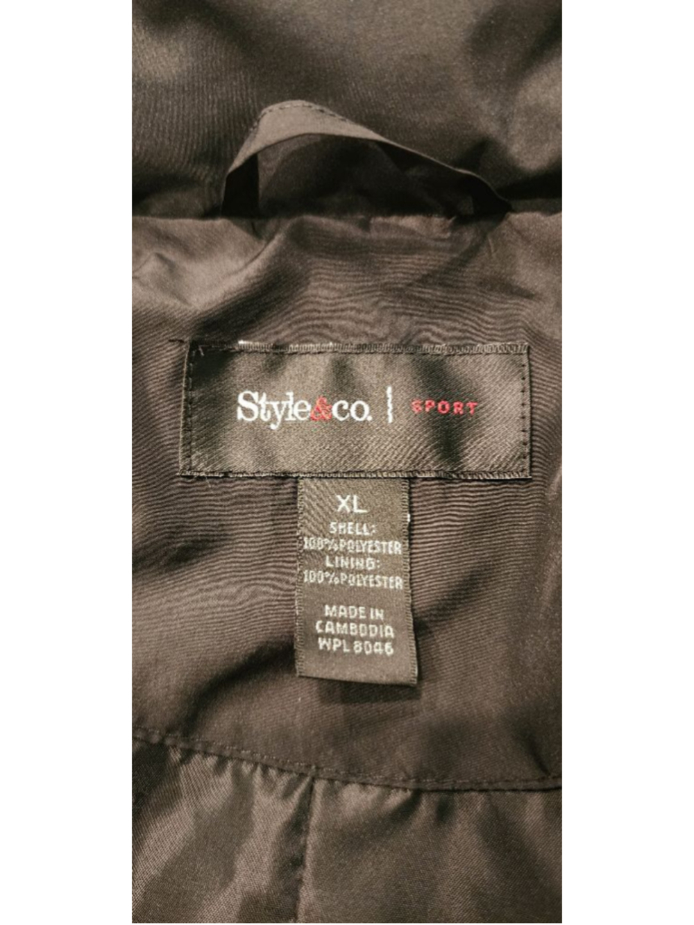 Style & Co Sport Black Hooded Rain Jacket Windbreaker Women's XL Snap Utility - Picture 7 of 10